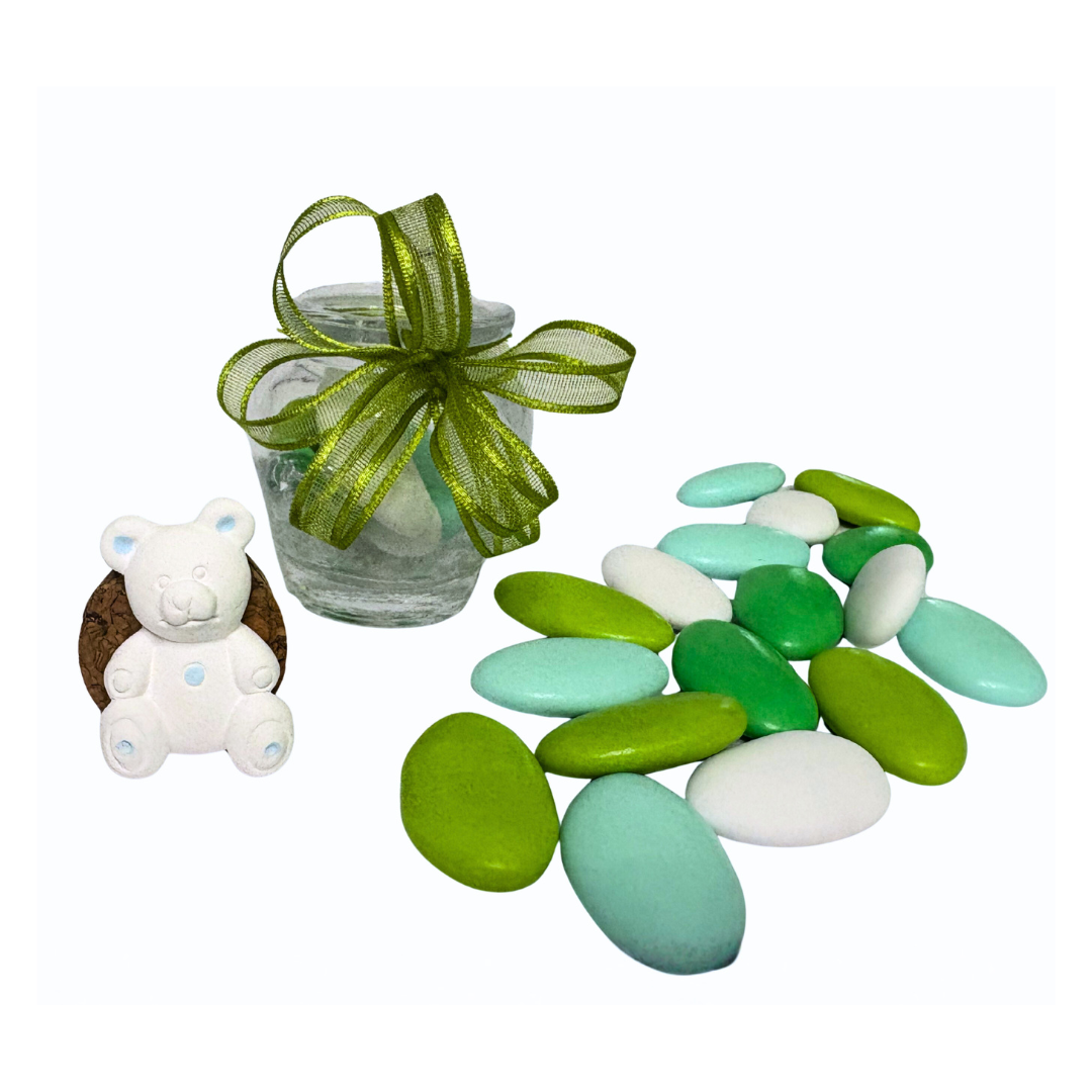 Barattolino vetro tappo sughero con applicazione