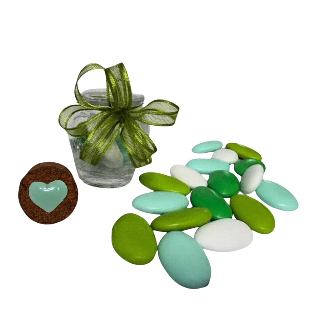 Barattolino vetro tappo sughero con applicazione